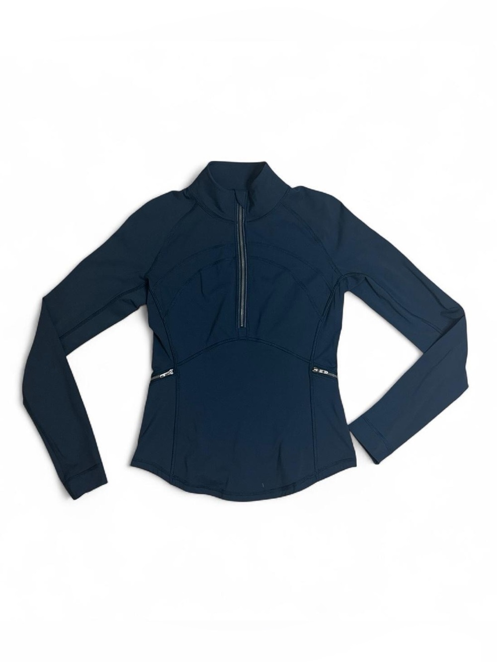 Lululemon athletica navy blue half zip workout athleisure jacket women’s size 4